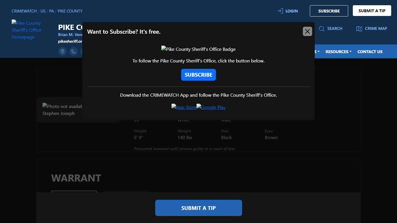 Milisci, Stephen Joseph - (1) COUNT DUI and 3 additional charges Pike County Sheriff's Office